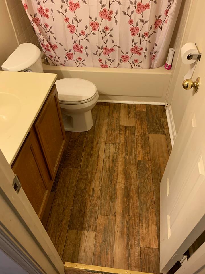 hardwood bathroom floor installation