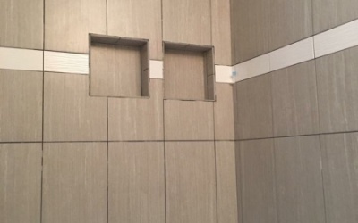 tile added to shower area